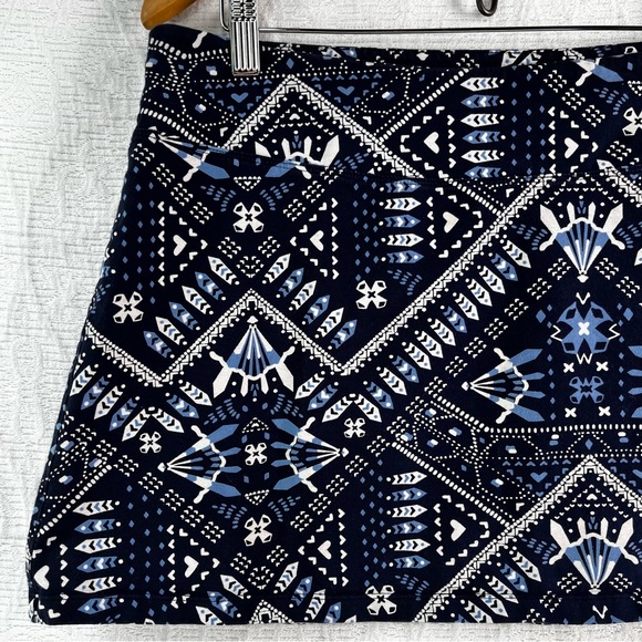 Patagonia Blue Bandana Pattern Medium Mini Skirt Stretch Western Sporty Boho - Picture 2 of 12